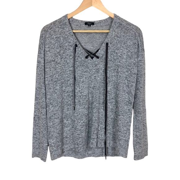 Rails Lace Up V-Neck Super Soft Long Sleeve Sweater Top Size XS - Picture 2 of 6